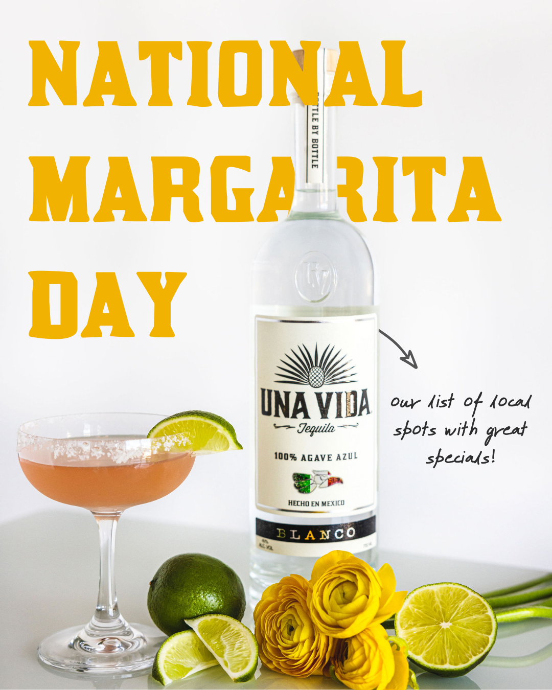 Celebrate National Margarita Day with Una Vida Tequila! National Margarita Day 2025 Nyc New York