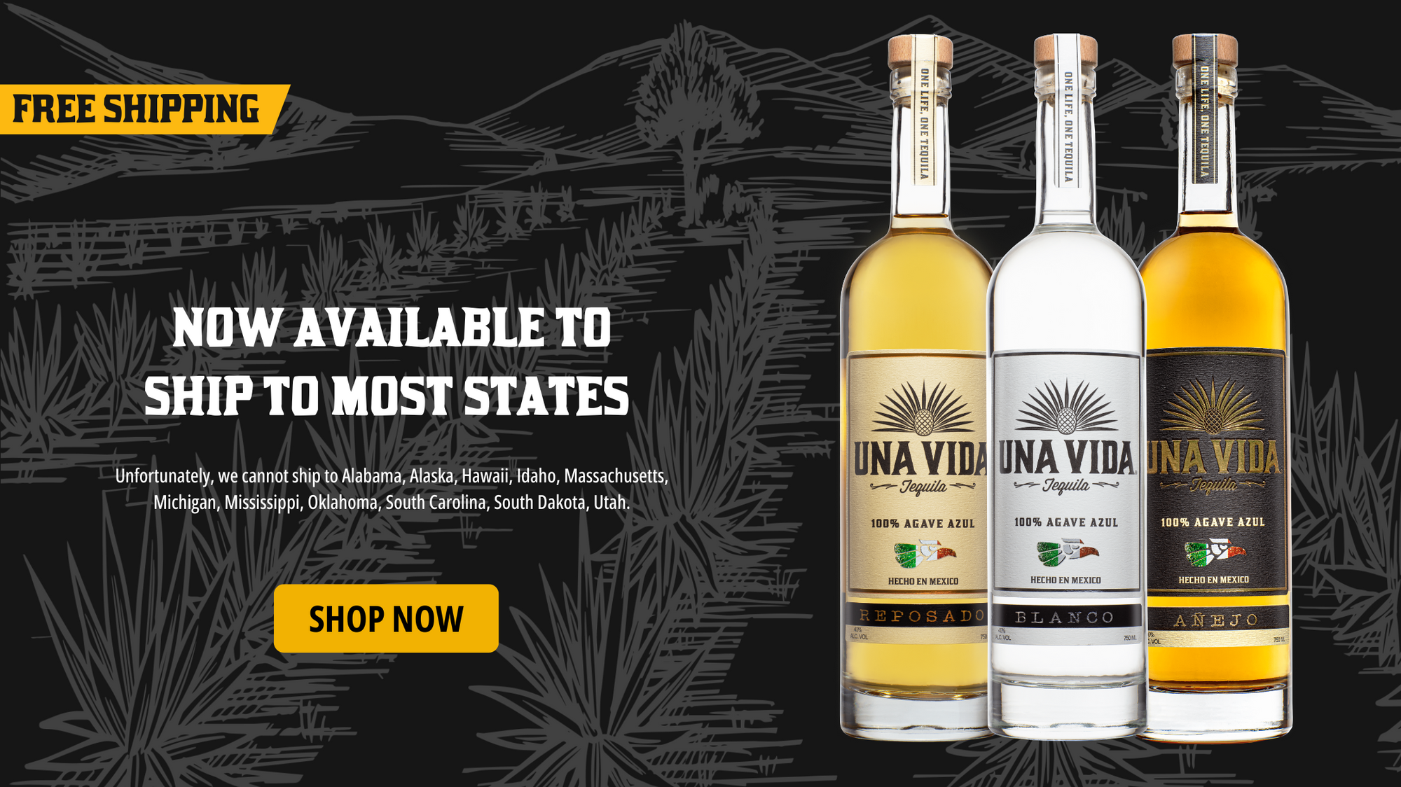 Una Vida Tequila Shop Banner